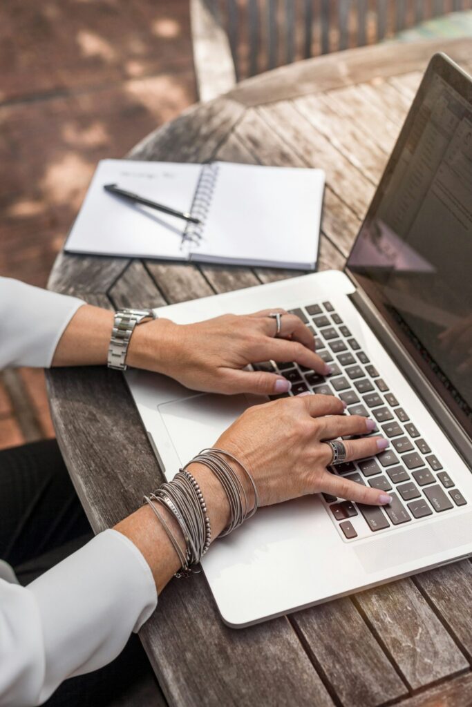 Person typing on a computer